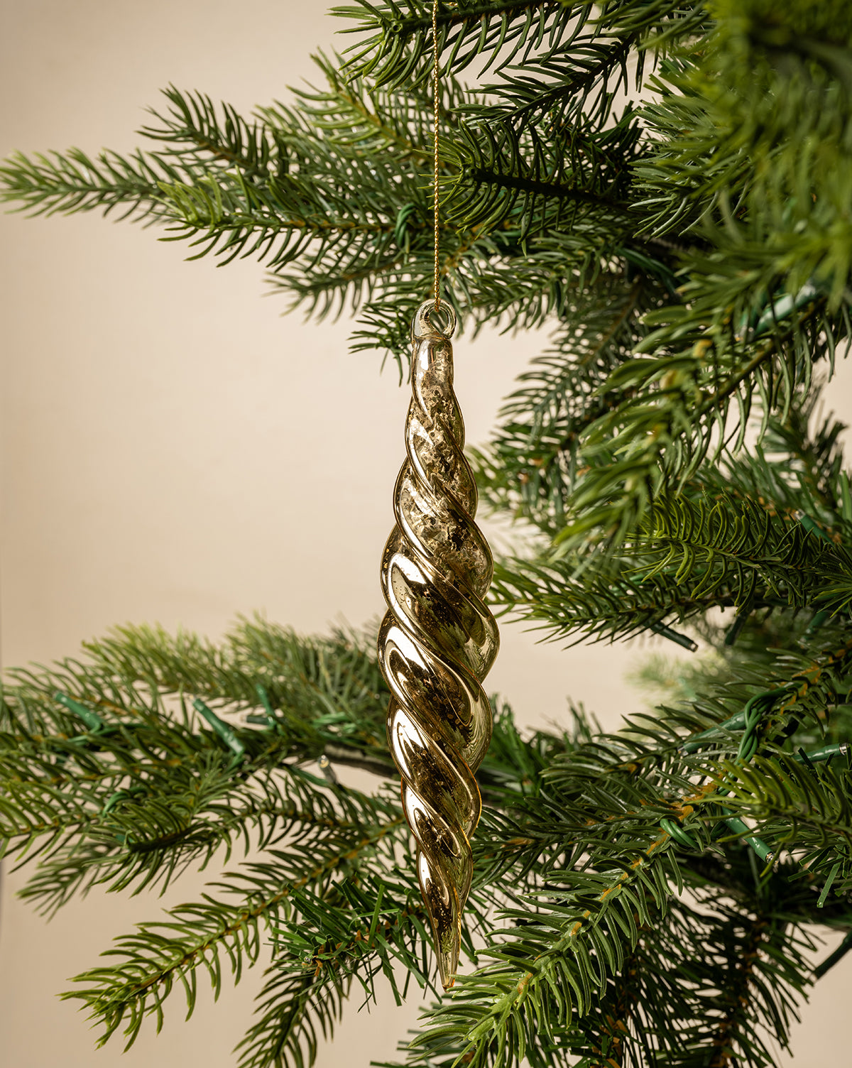 Silver Spiral Glass Ornament