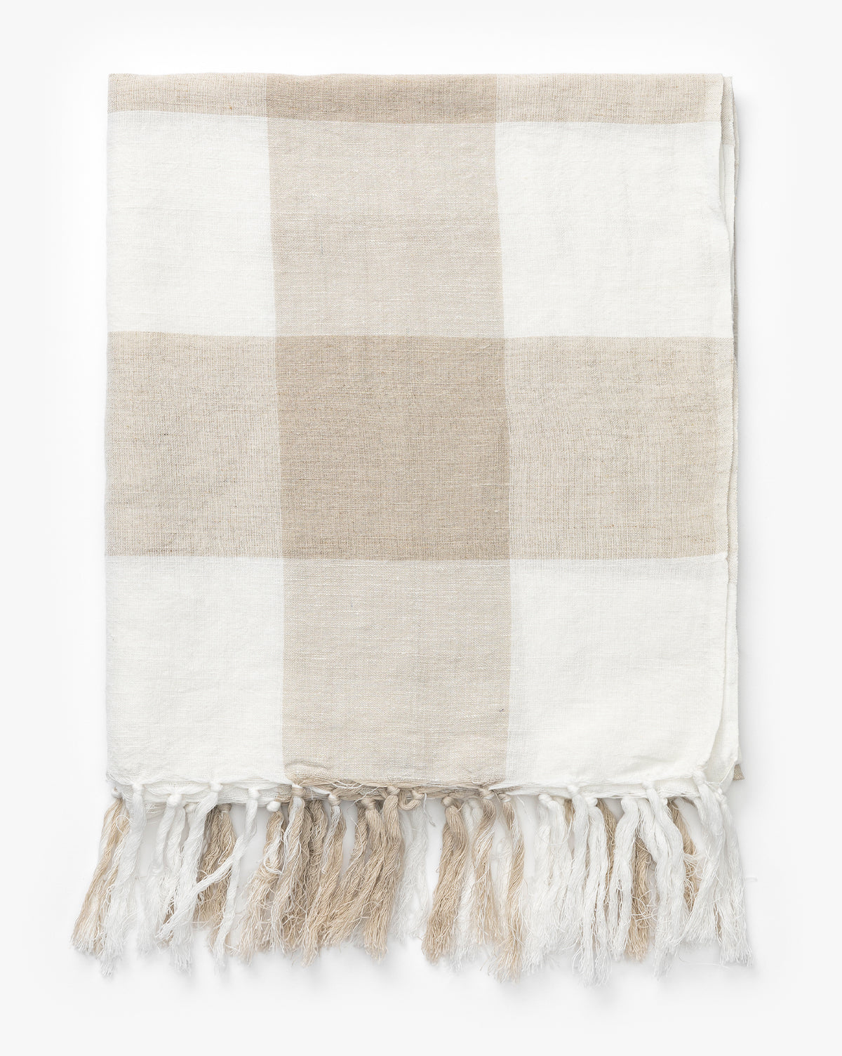 Tan Gingham Throw