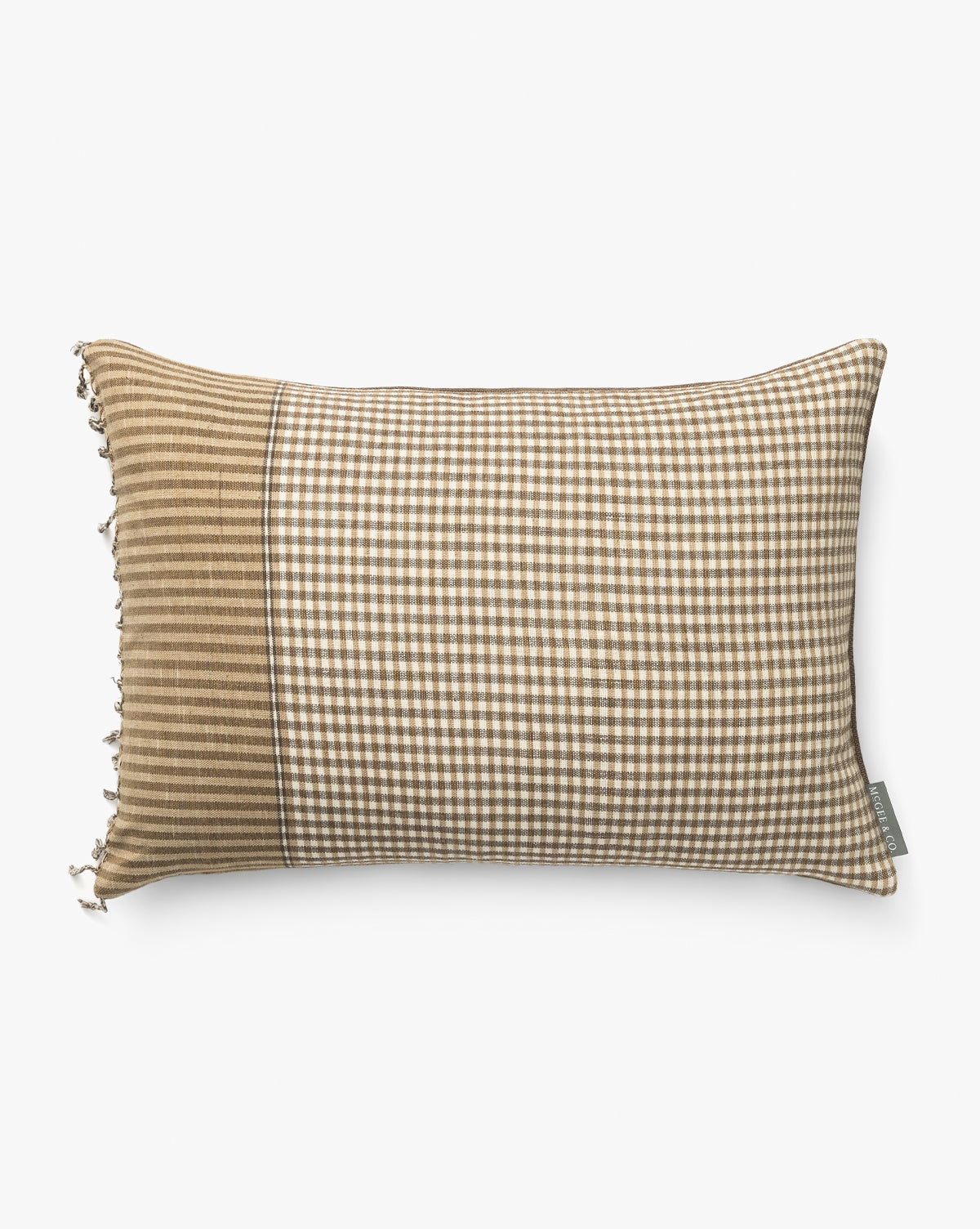 Vintage Brown Plaid with Tassels No. 2 Pillow Cover