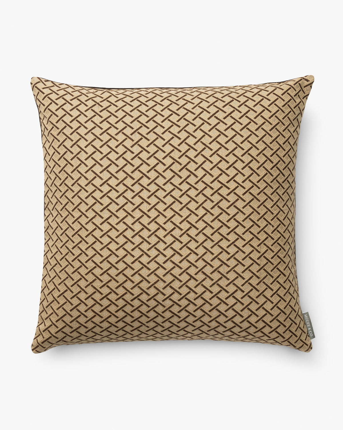 Vintage Brown & Tan Cross Pattern Pillow Cover