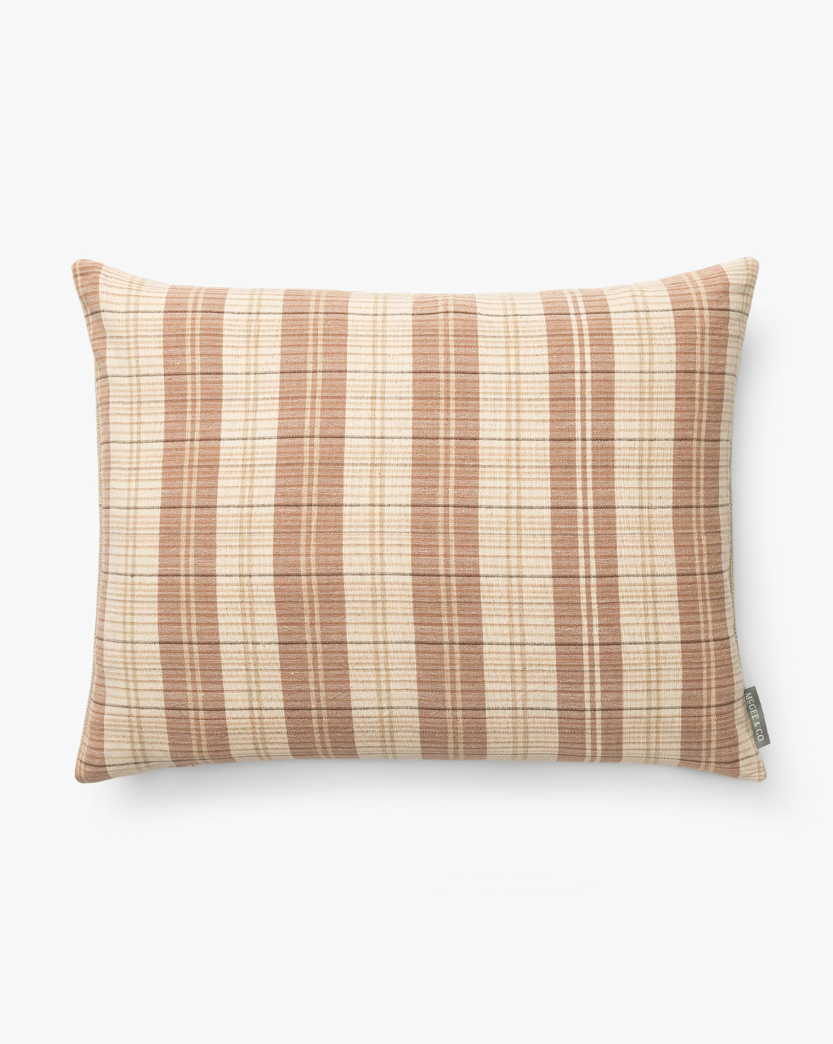 Vintage Rose & Tan Plaid  Pillow Cover