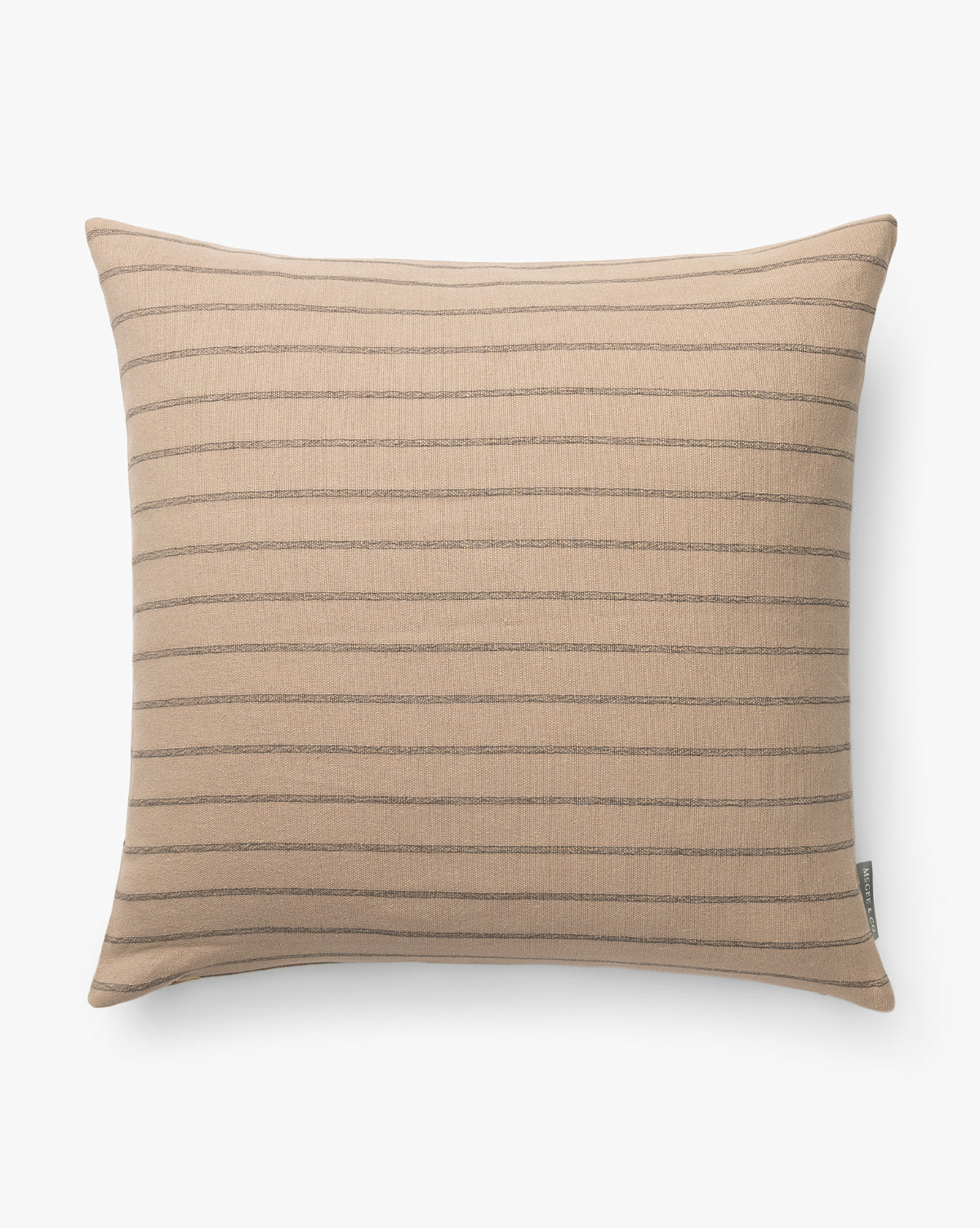 Vintage Mocha Brown & Gray Stripe Pillow Cover