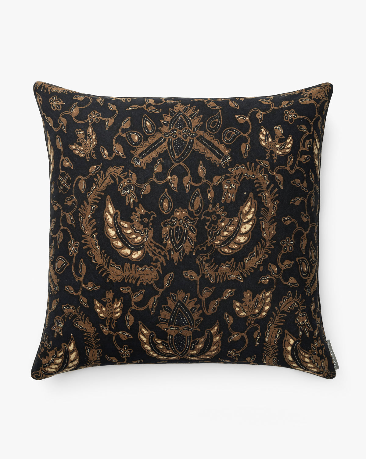 Vintage Navy & Gold Vines Pillow Cover