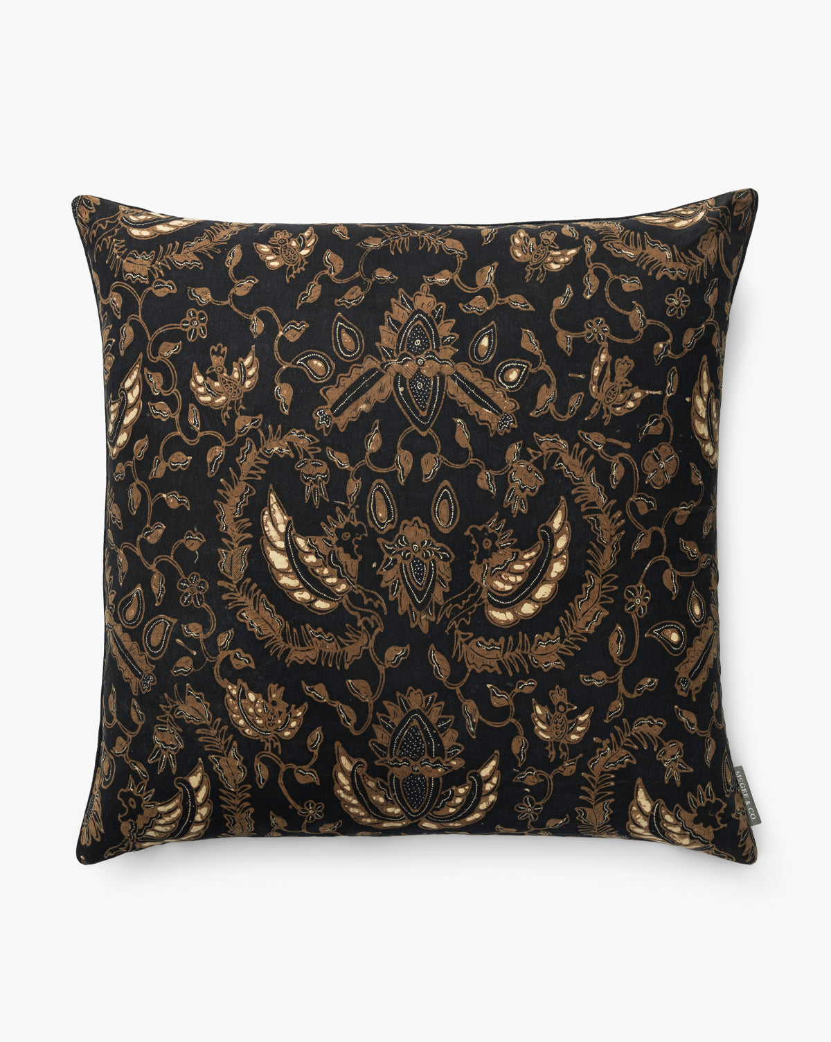 Vintage Navy & Gold Vines Pillow Cover