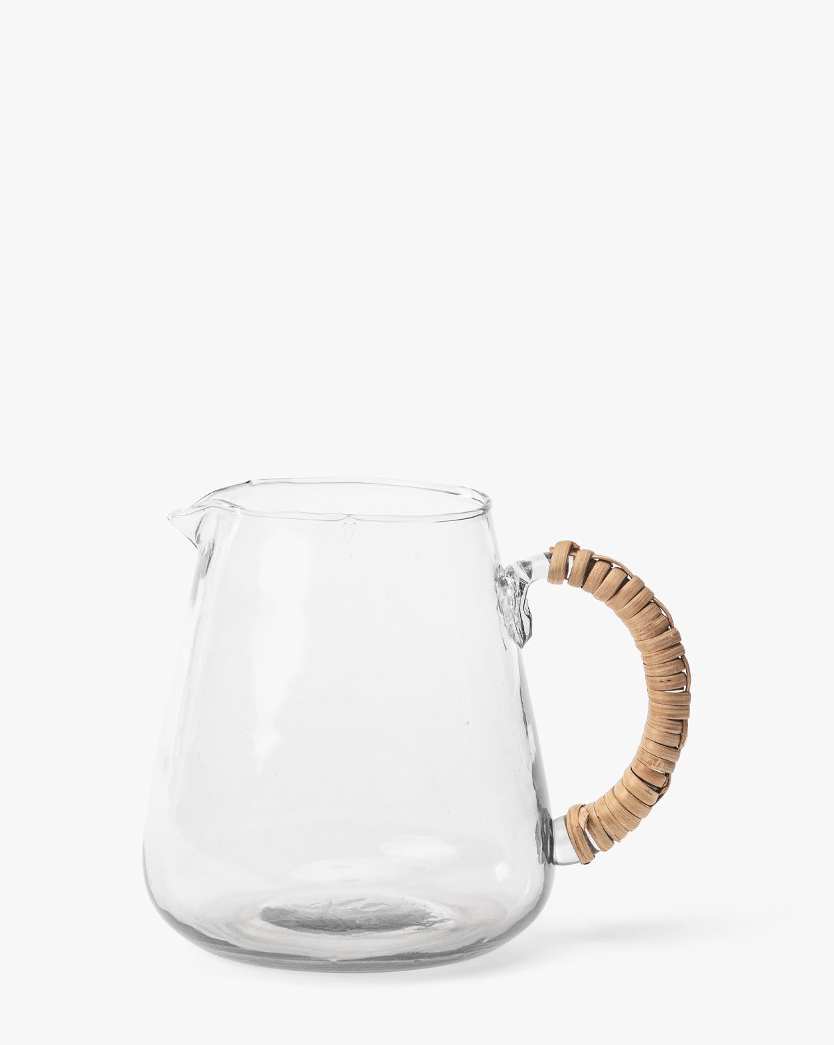 Wicker Handled Glass Pitcher