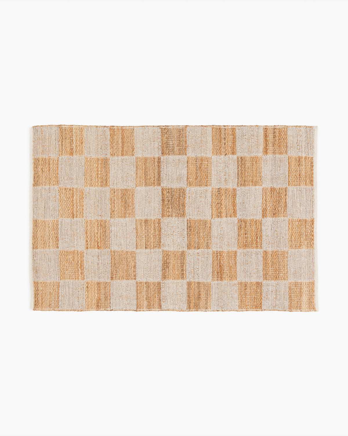 Wool & Jute Handwoven Checkered Rug