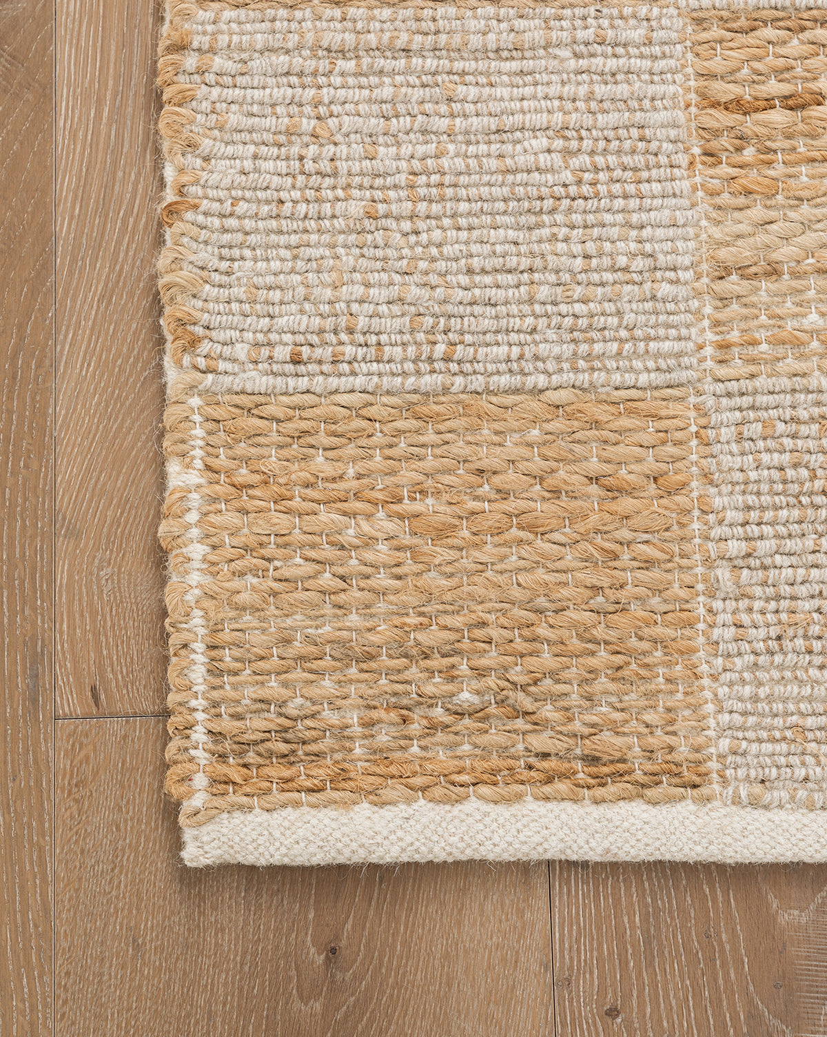 Wool & Jute Handwoven Checkered Rug