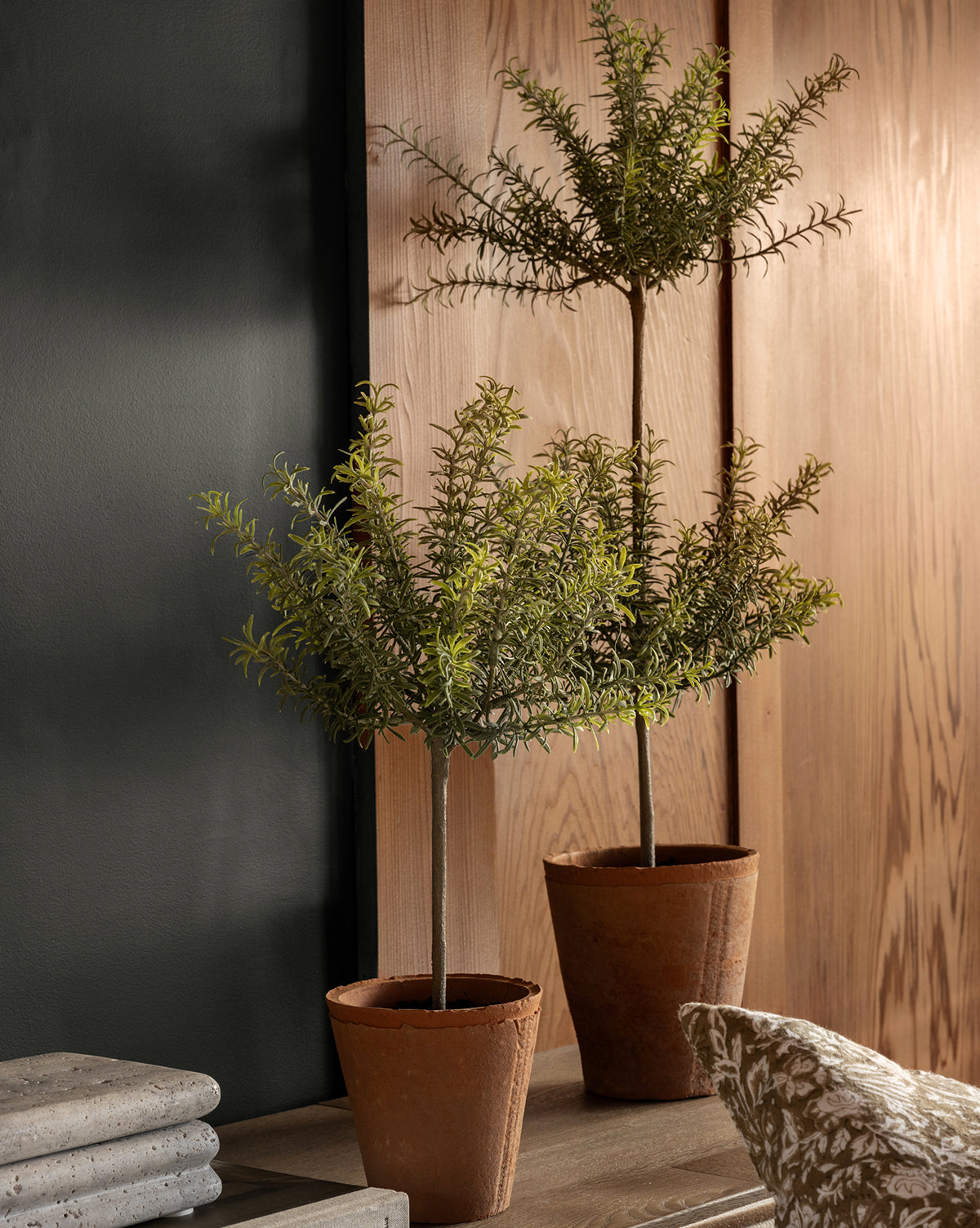 Potted Faux Rosemary Topiary