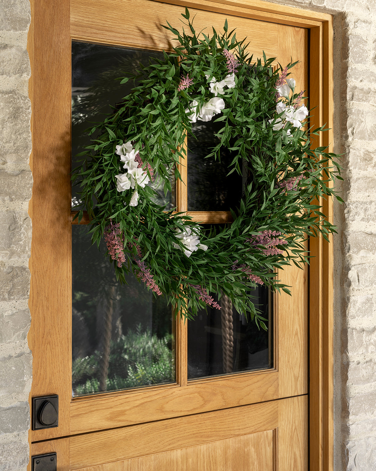 Faux Bamboo & Sweet Pea Wreath