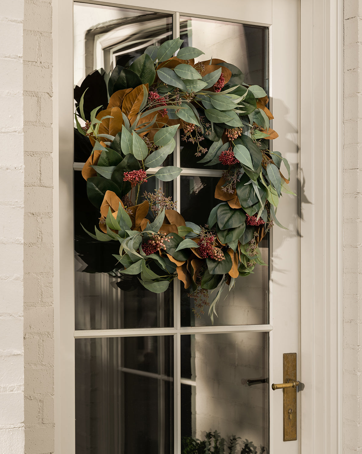 30" Faux Magnolia & Eucalyptus Wreath