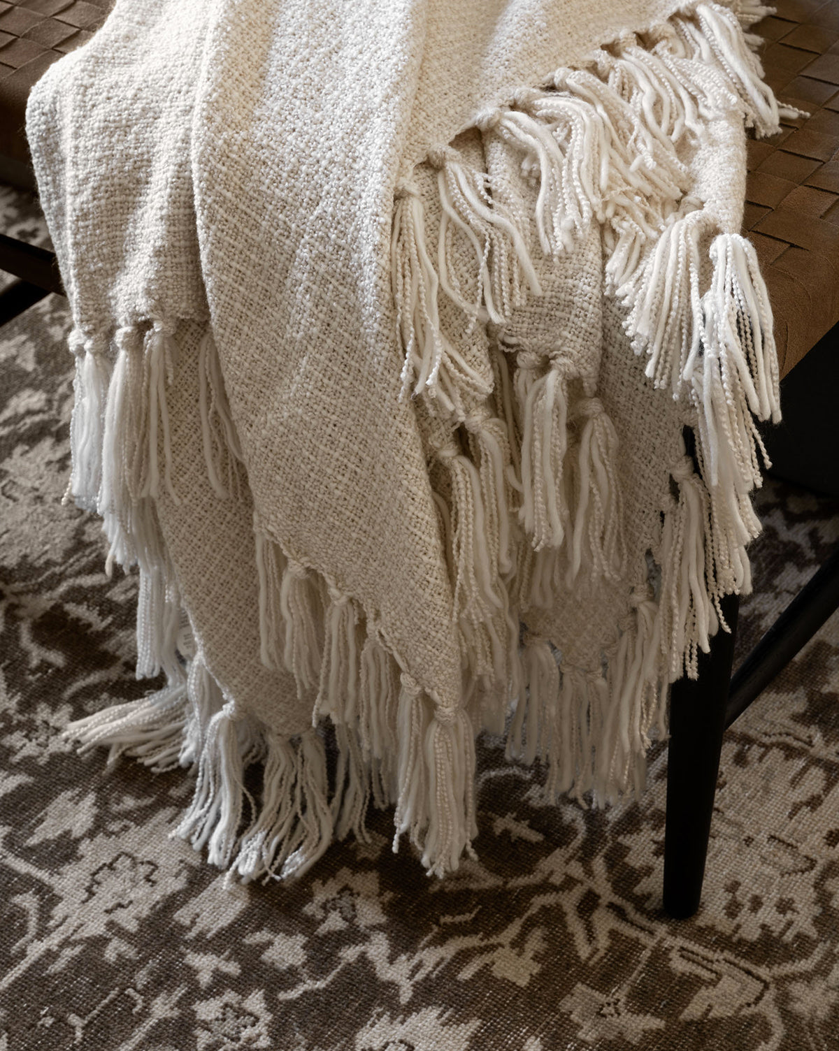 Lorenzo Cream Grid Throw