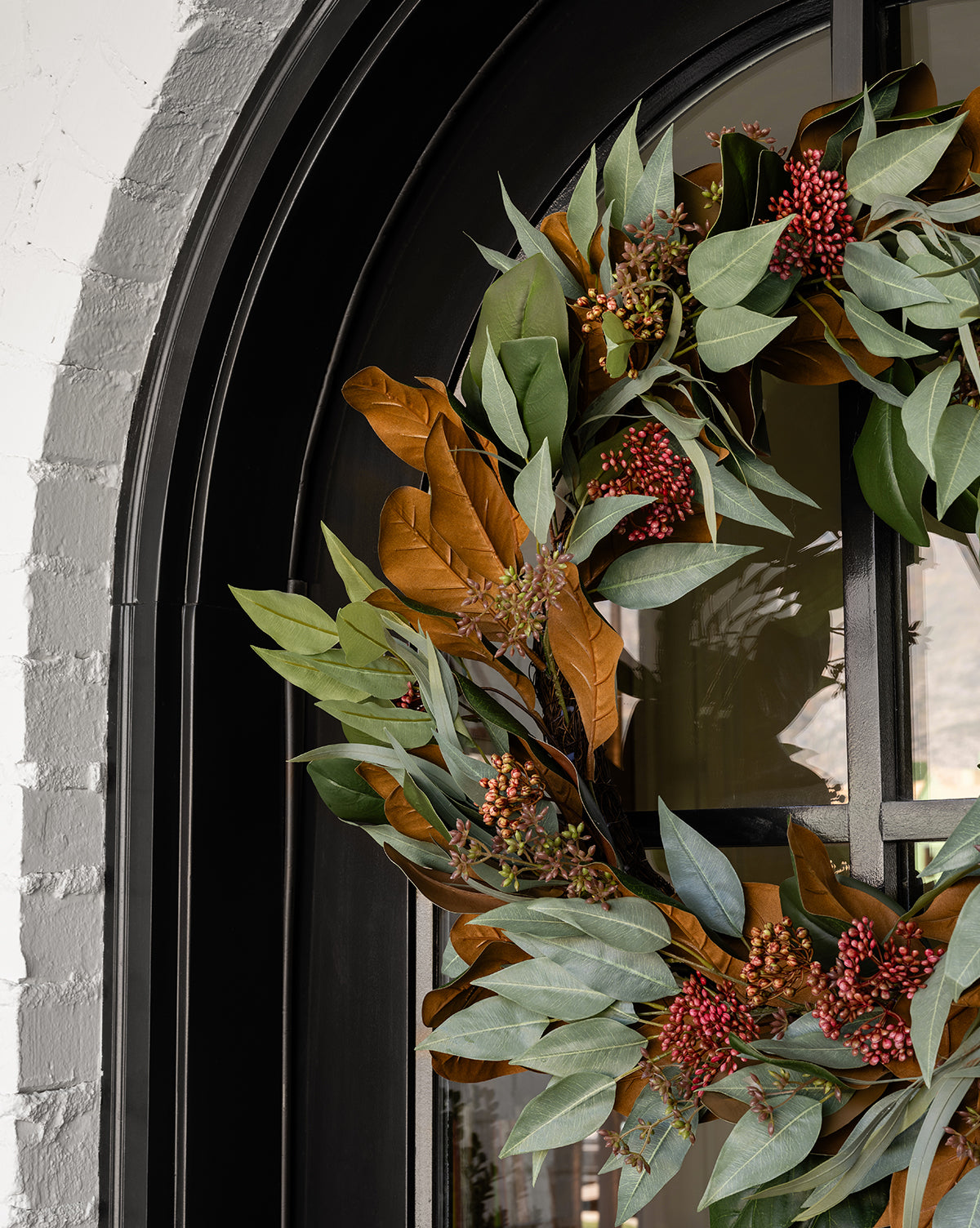 30" Faux Magnolia & Eucalyptus Wreath