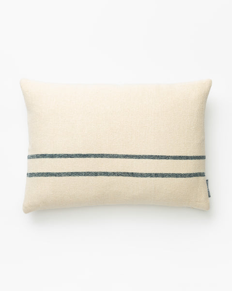 Throw Pillow Set of 2 Blue Stripe Grain Sack Pillow Blue 