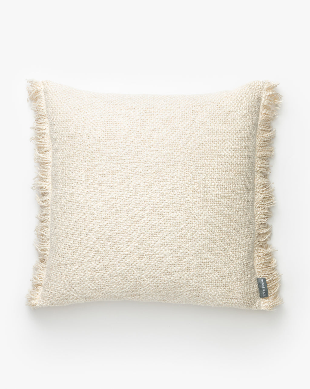 OUTDOOR WHITE FRINGE PILLOW 22x22