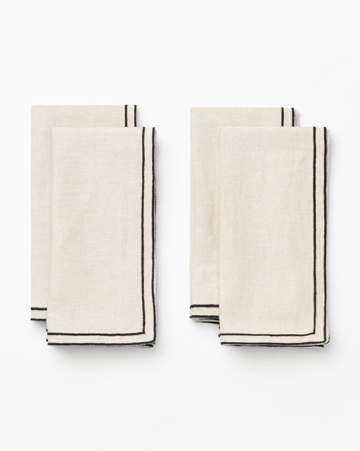 Bordered Linen Napkins (Set of 4)