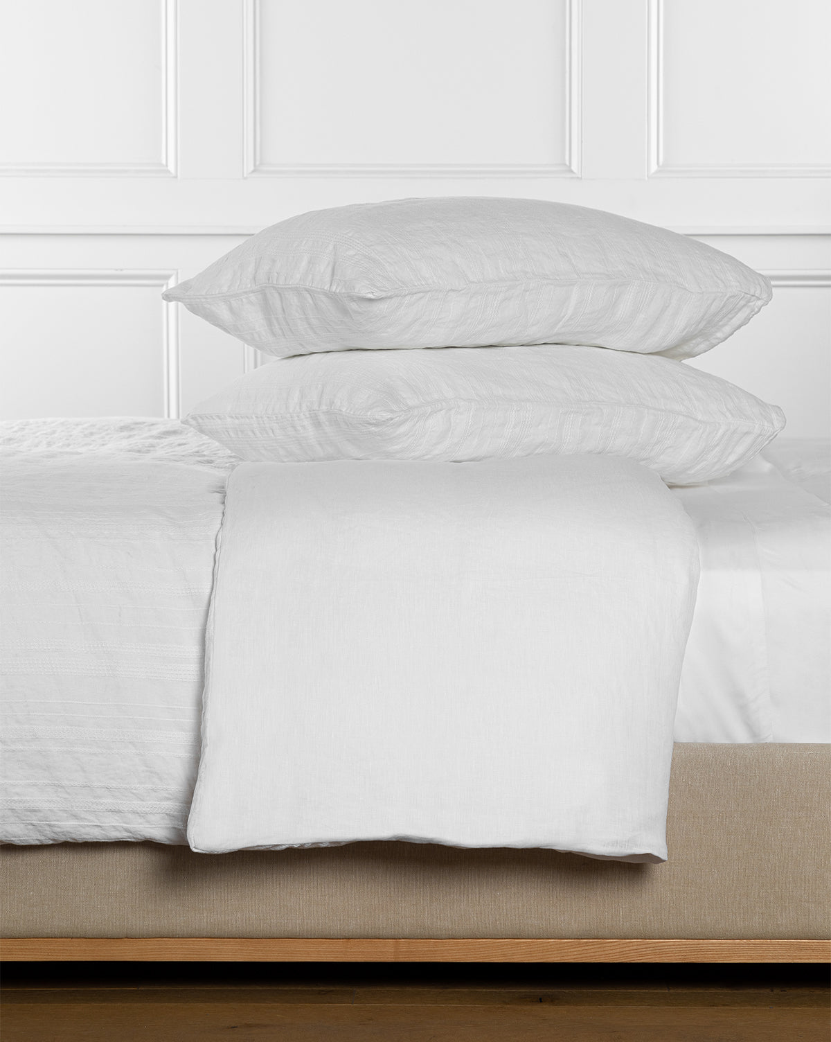 Carter Woven White Linen Duvet