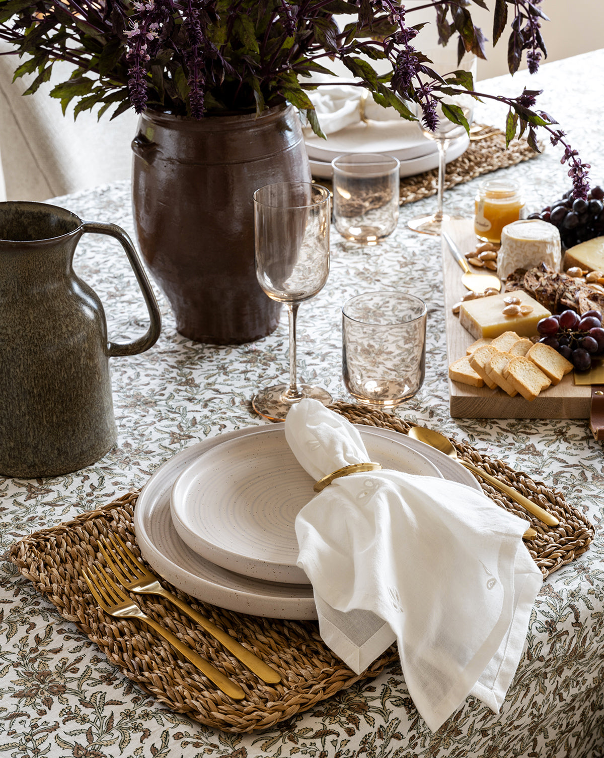 Estelle Block Print Tablecloth