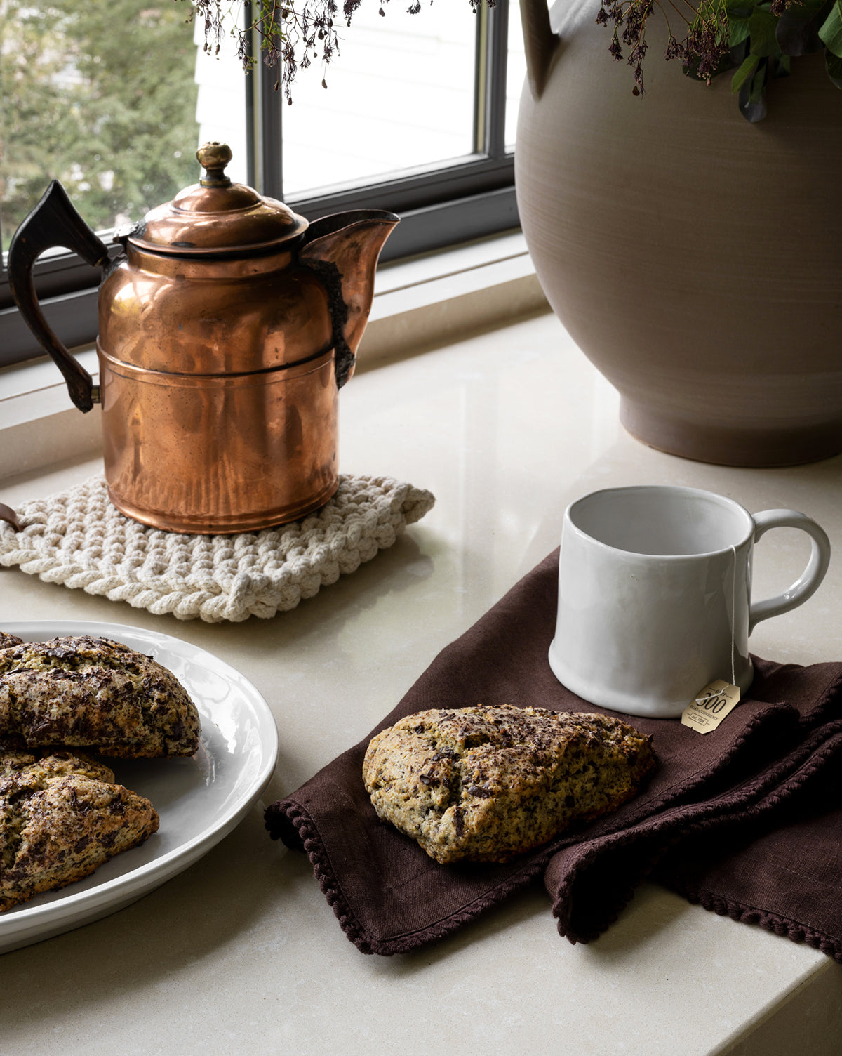 Leather Handled Crochet Pot Holder (Set of 3)