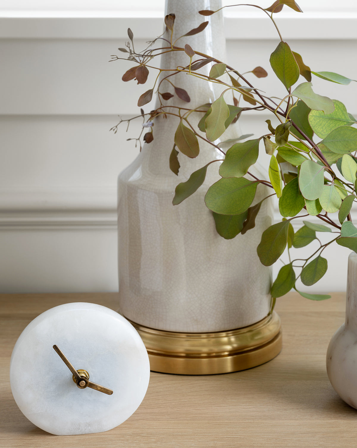 Alabaster Table Clock