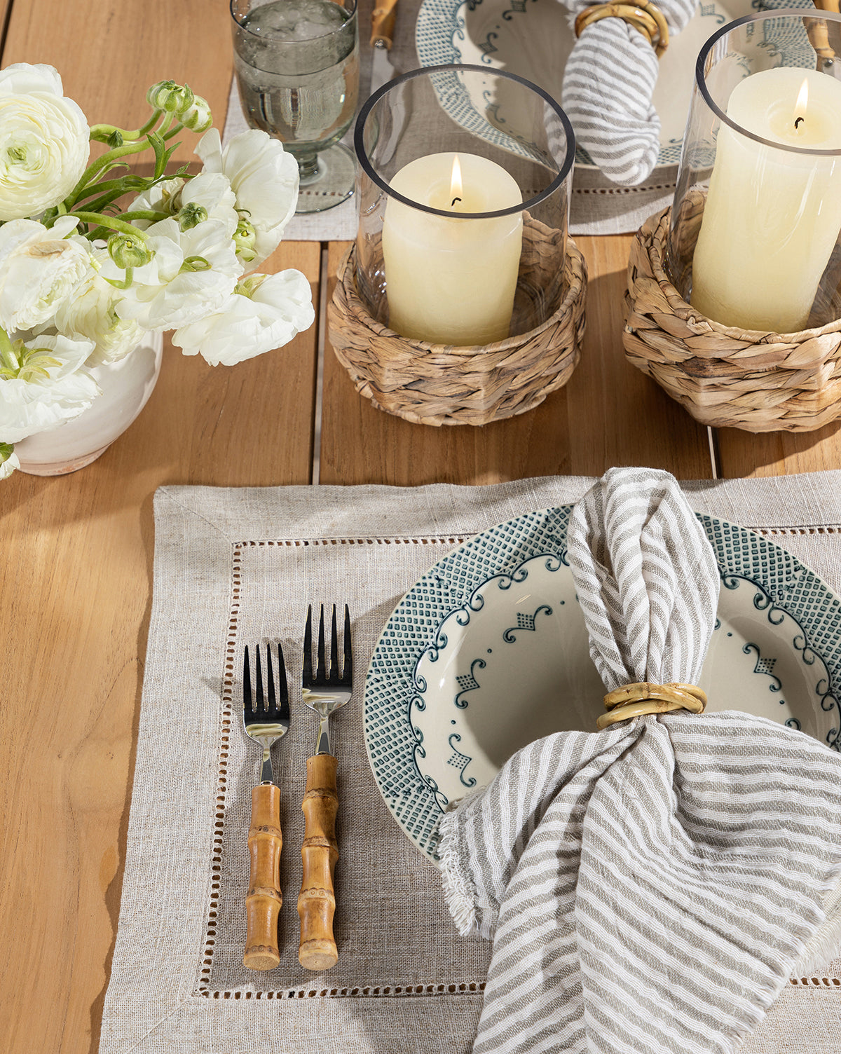 Striped Fringe Napkins (Set of 4)