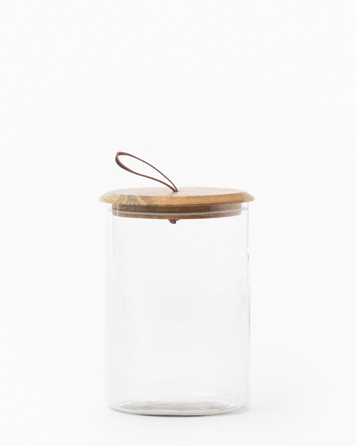 Leather Pull Lidded Jar