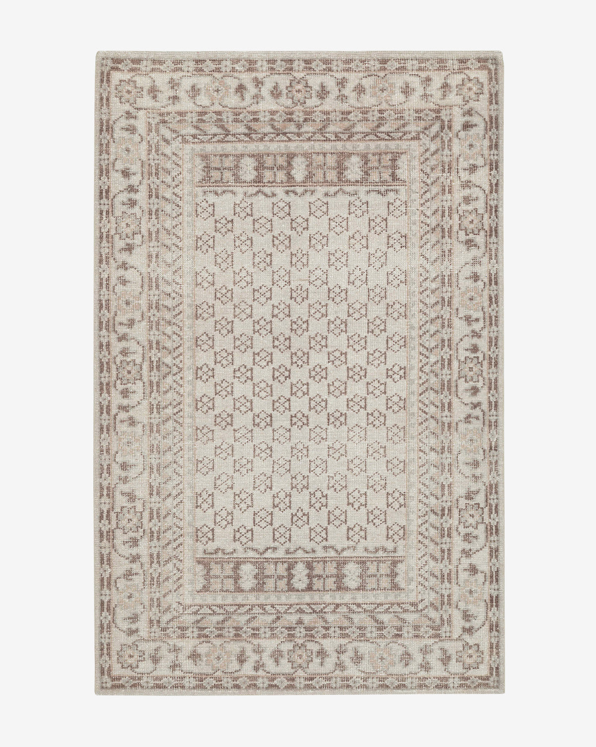 Anya Neutral Hand-Knotted Wool Rug