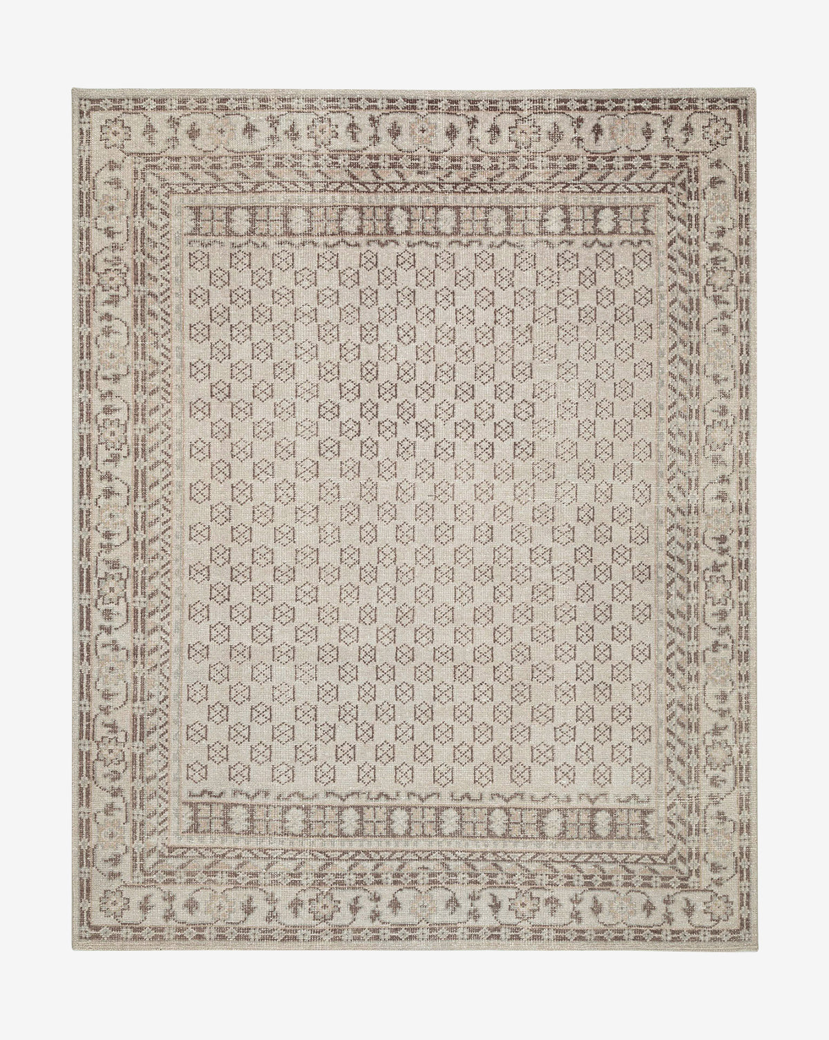 Anya Neutral Hand-Knotted Wool Rug