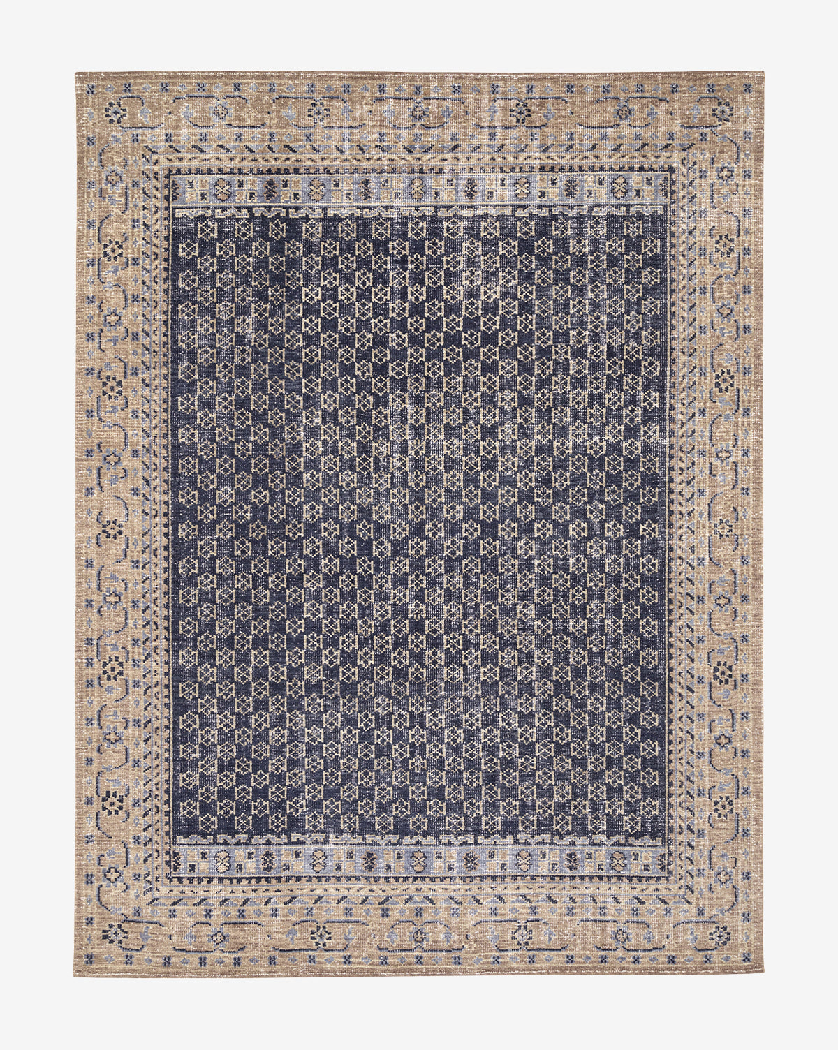 Anya Indigo Hand-Knotted Wool Rug