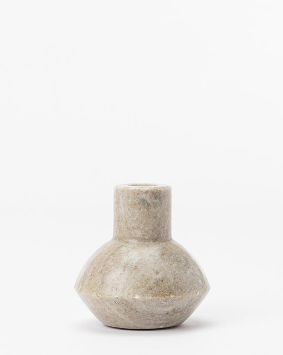 Handcrafted Beige Marble Utensil Crock