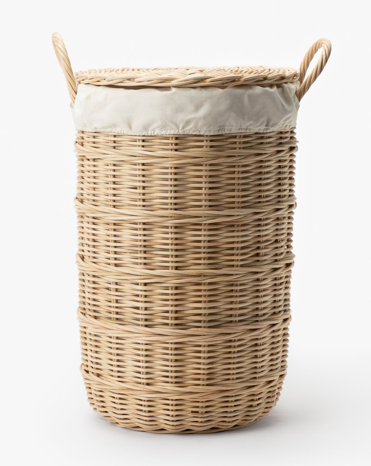 Rattan Lidded Laundry Bin