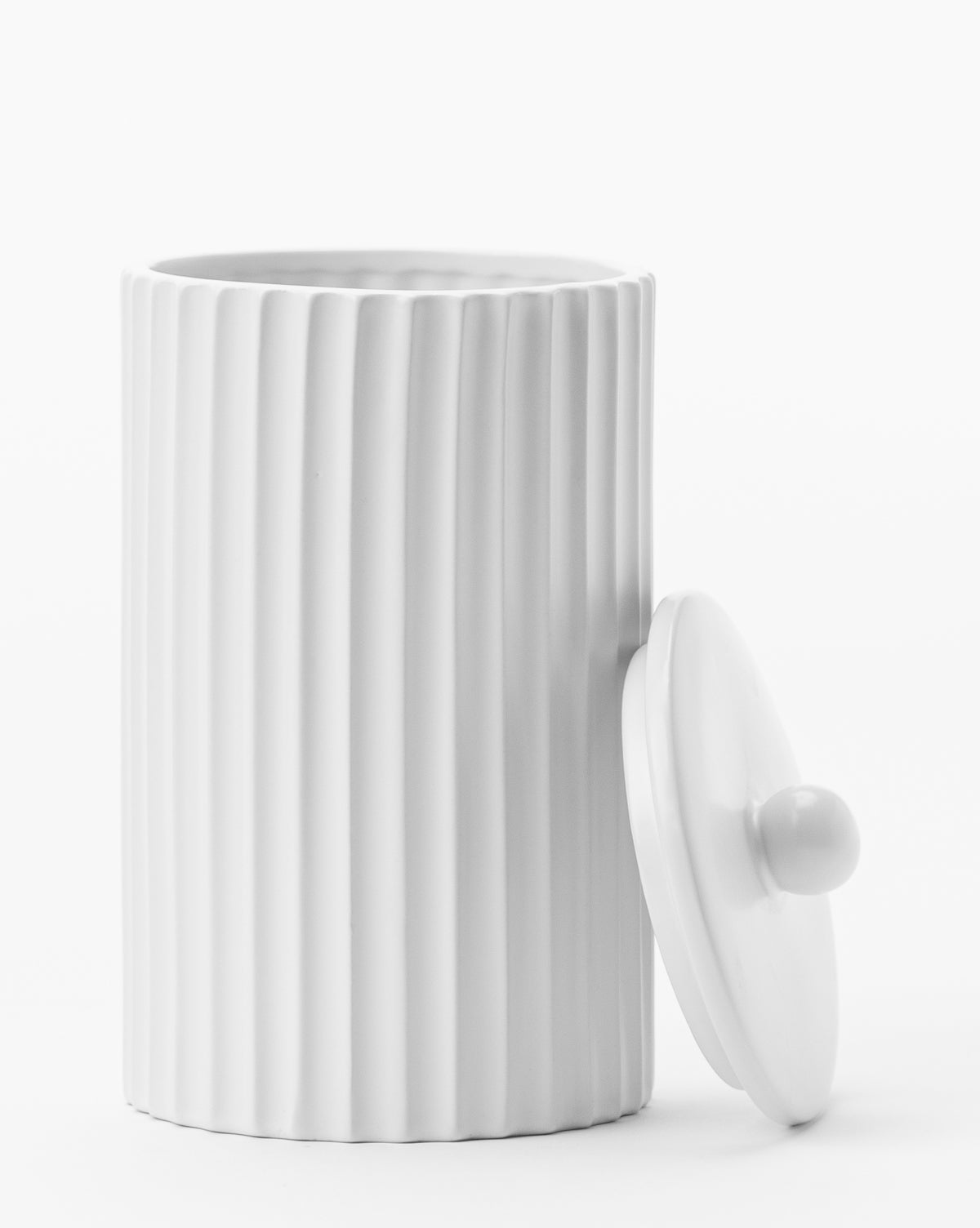 Fluted Lidded Bathroom Canister