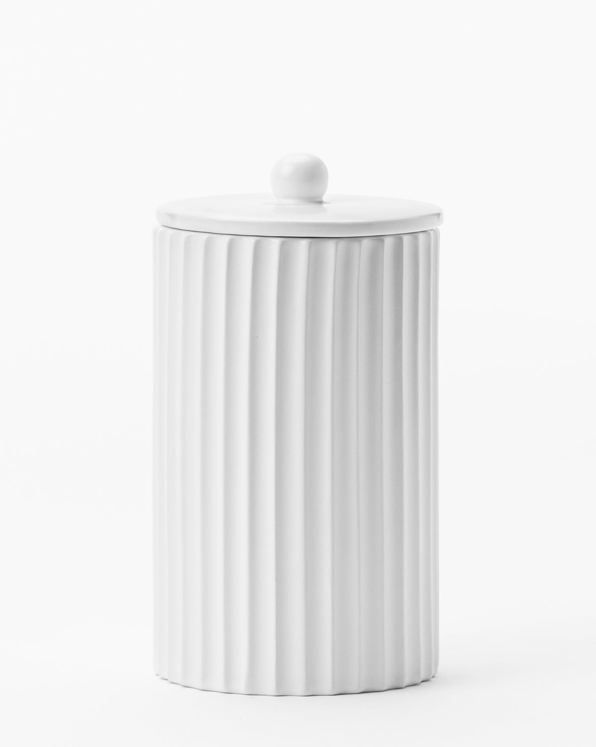 Fluted Lidded Bathroom Canister