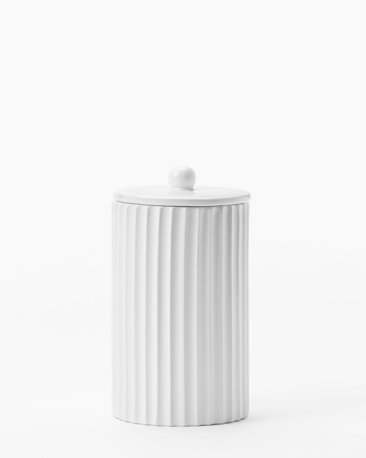 Fluted Lidded Bathroom Canister