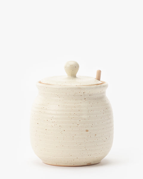 at Home Honeybloom Farmhouse Speckled Stoneware Sugar Jar