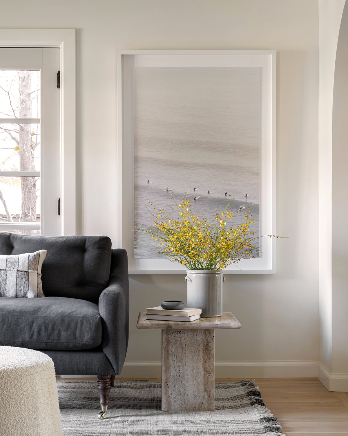 Travertine Side Table