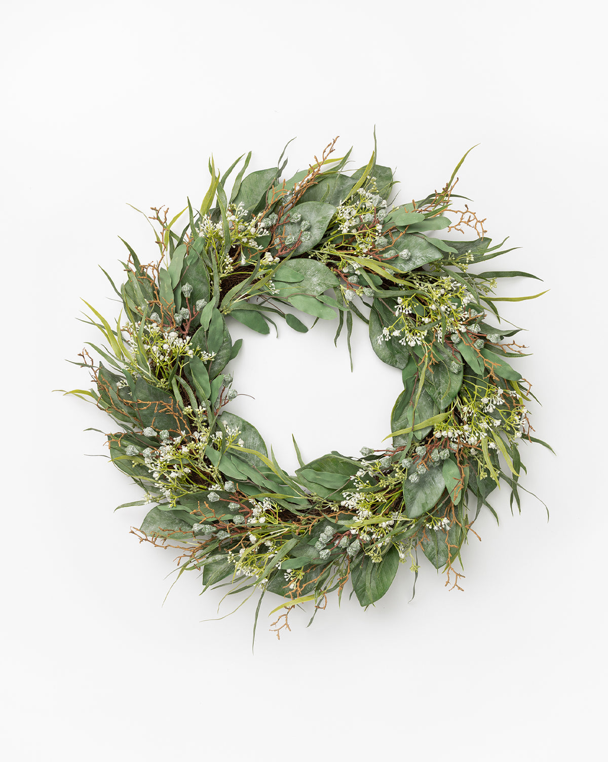 Faux Wild Grass & Eucalyptus Wreath