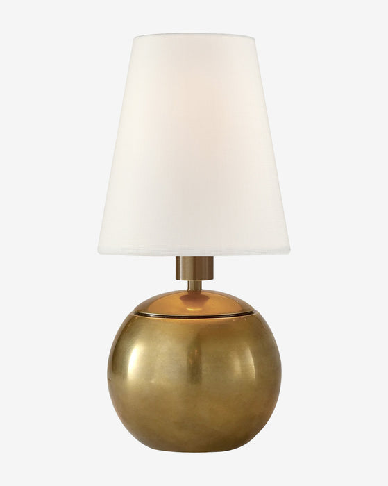 Small Brass & Red Asian Mini Accent Lamps - I Like Mikes Mid