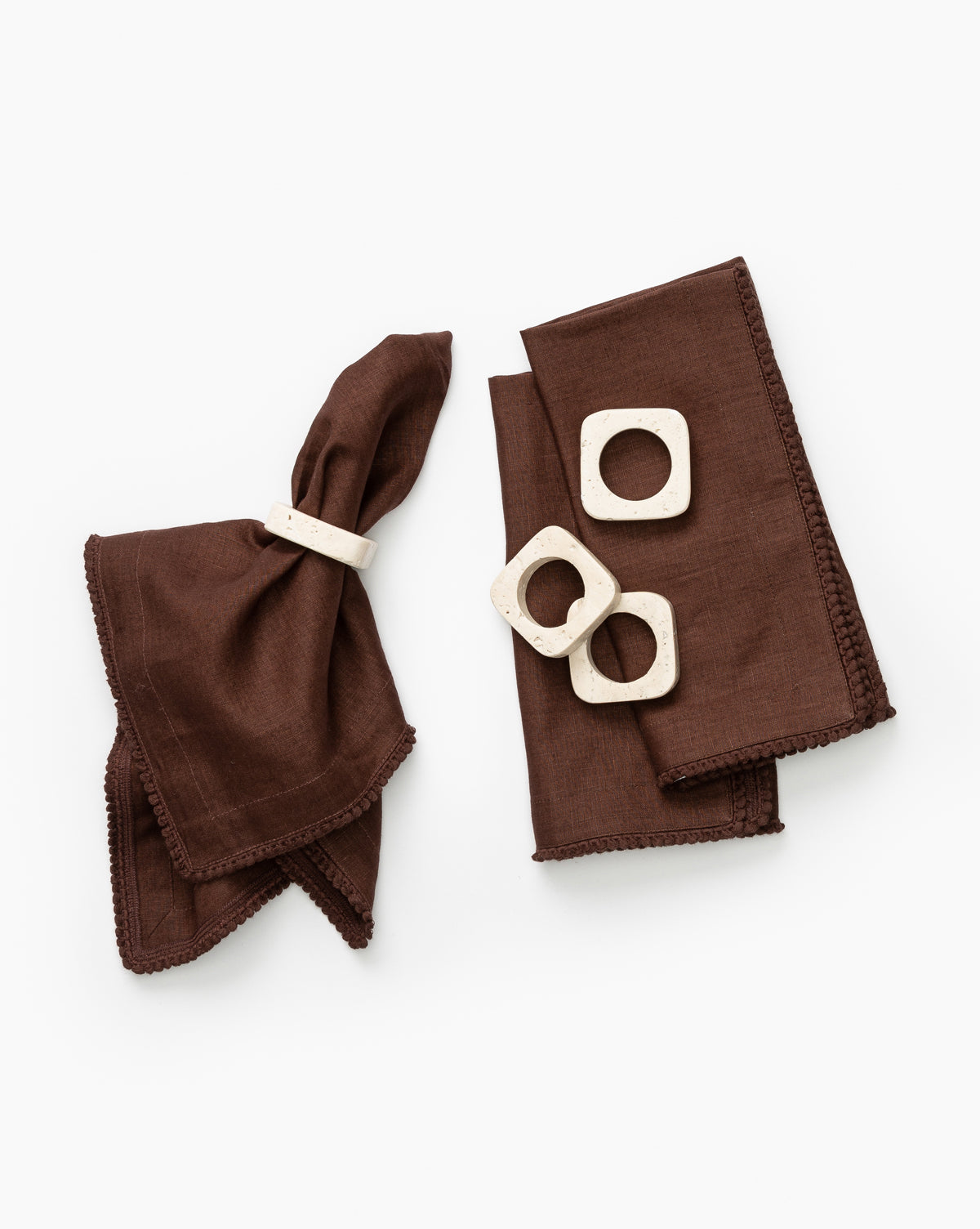 Travertine Napkin Rings (Set of 4)