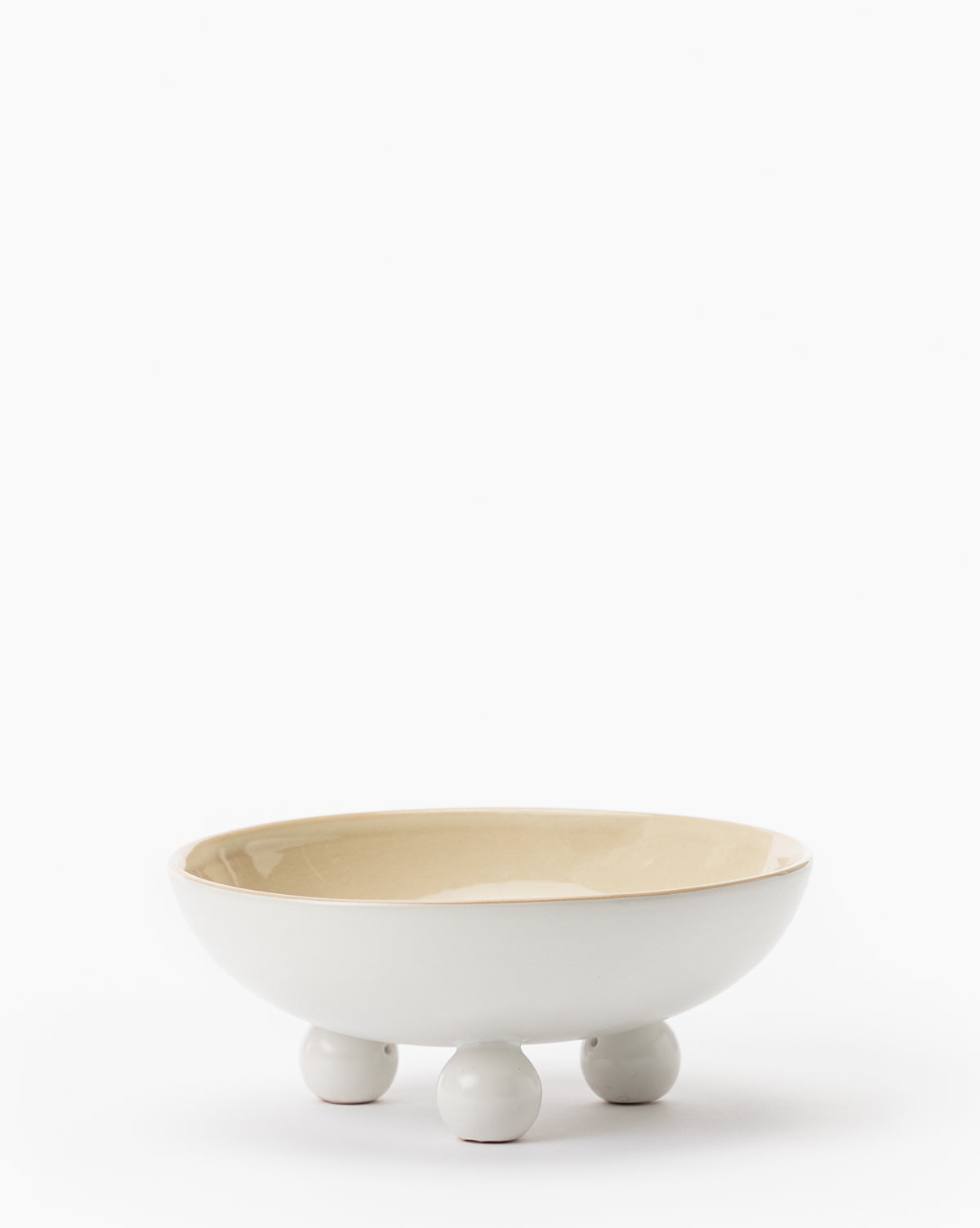 White Ball Footed Bowl