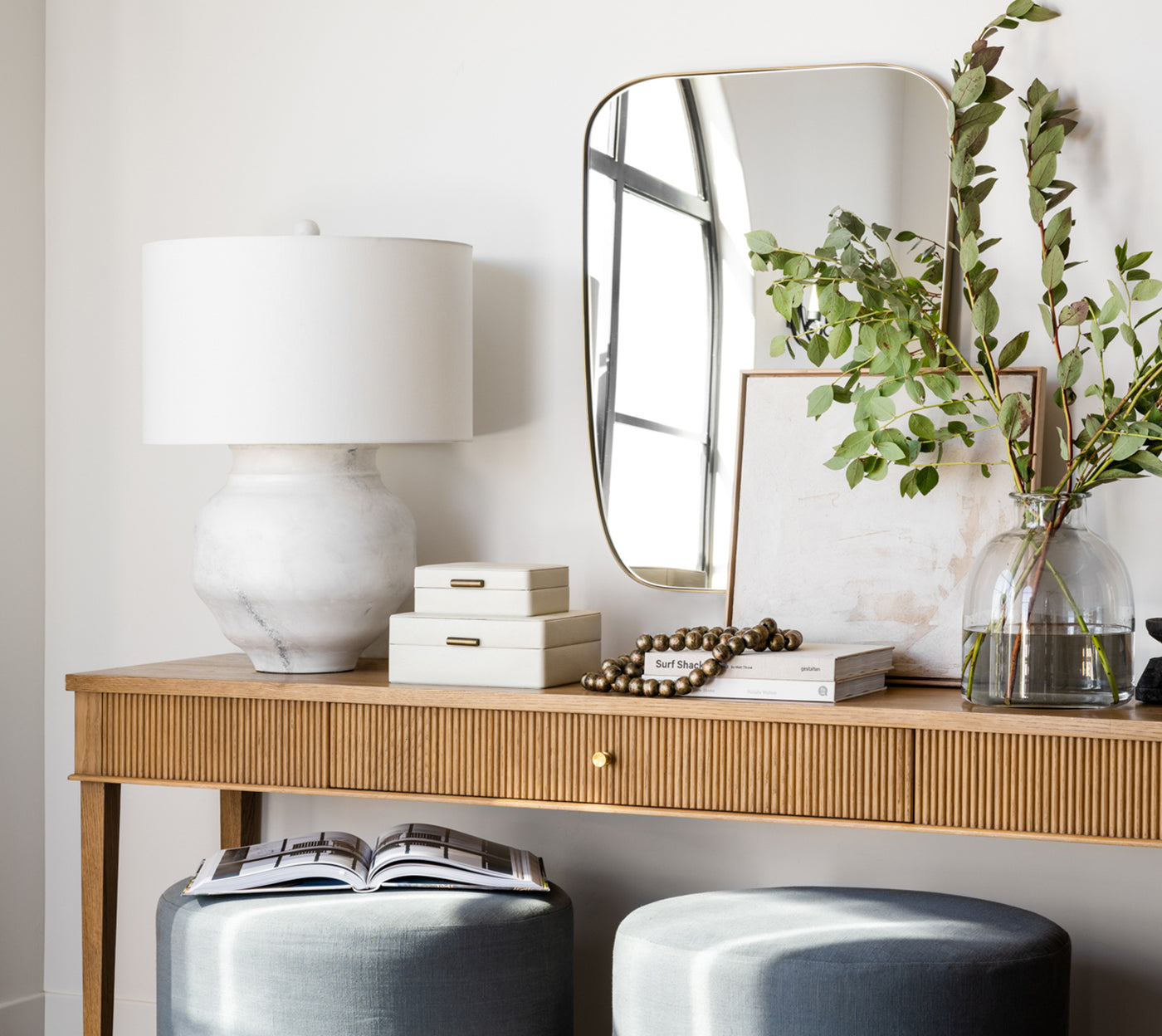 Eclectic shop entryway table